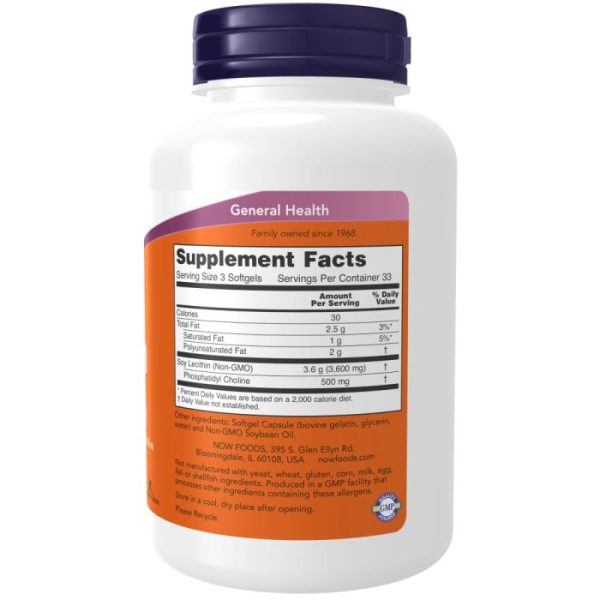 Now Non-GMO Lecithin 1200mg 100 softgels - Image 2