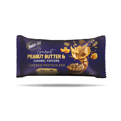 Nutri Go Peanut Butter & Caramel Popcorn Protein bar 22g