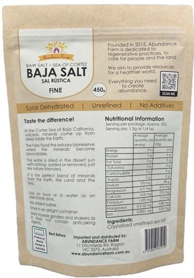 Abundance Farm Baja Salt Fine 450g - Image 2