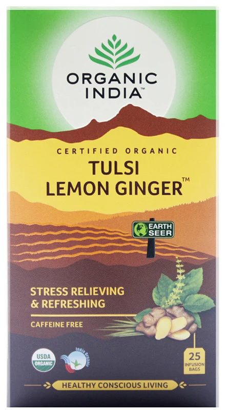 ORGANIC INDIA Tulsi Lemon Ginger Tea 25 Tea Bags