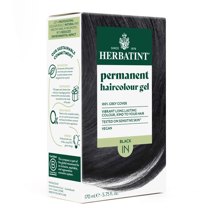 Herbatint Permanent haircolor gel 1N Black, 170 ml
